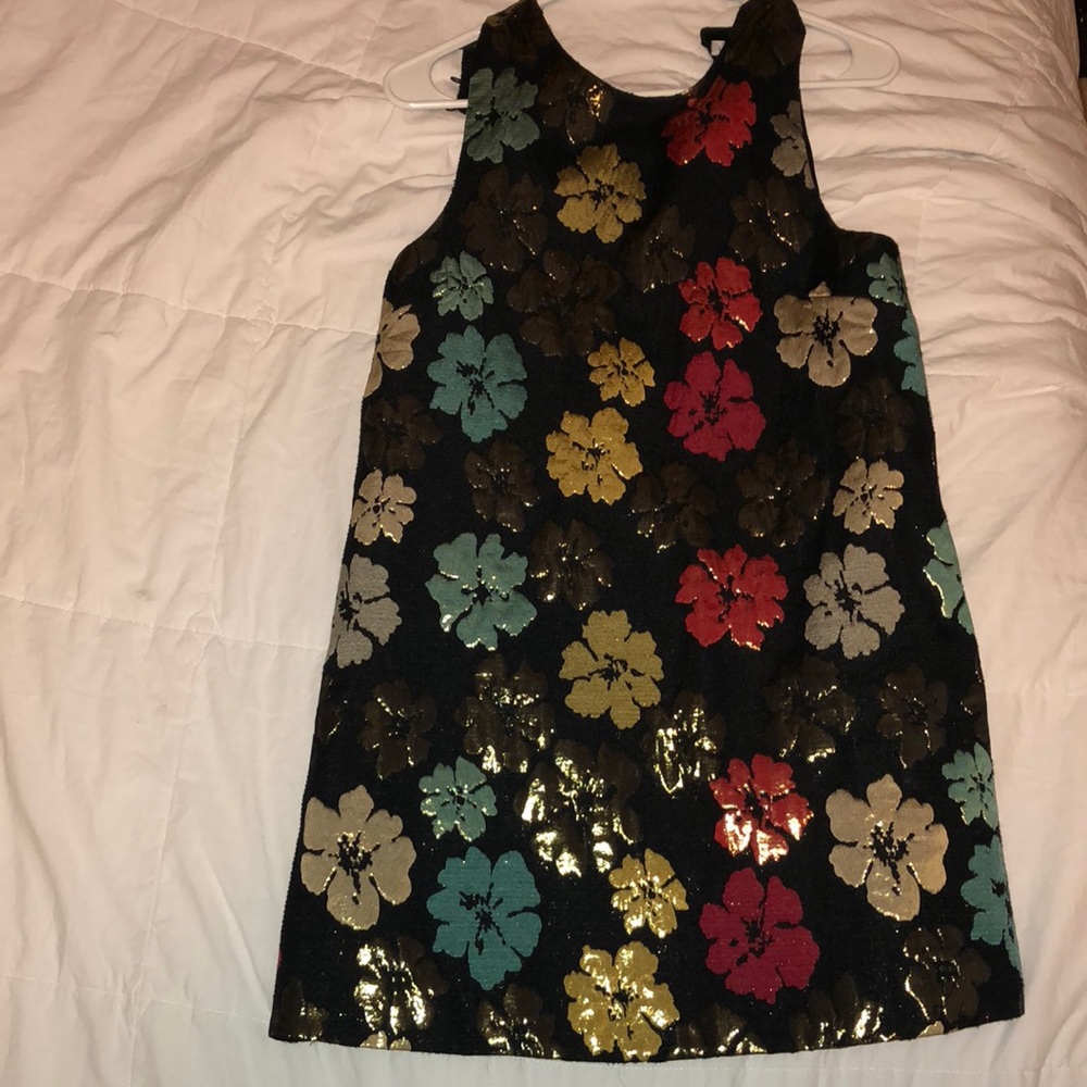 Metallic Floral mini dress